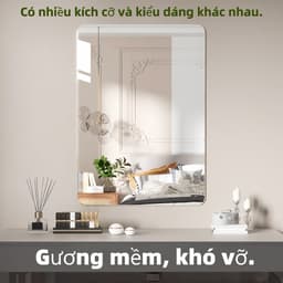 Gương acrylic HD tự dính dùng trang điểm phòng tắm phòng khách gương toàn thân kèm dụng cụ lắp đặt 3