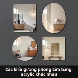 Gương treo tường acrylic 50cm, thích hợp cho phòng tắm, chống thấm nước, chống vỡ, trang trí phòng, trang trí nhà cửa. 2