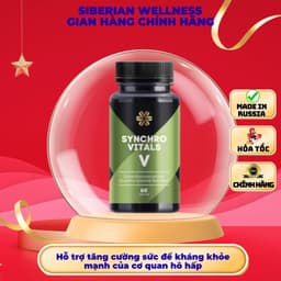 Thực phẩm Siberian Wellness Synchrovitals V, Hỗ trợ tăng cường sức đề kháng của cơ quan hô hấp, 60v 1