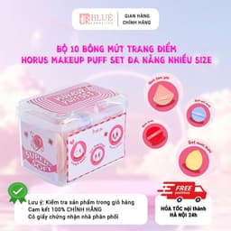 Horus Bộ 10 bông mút trang điểm Makeup Puff Set đa năng nhiều size 1