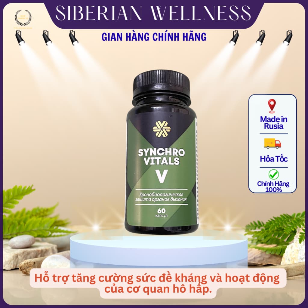 Thực phẩm Siberian Wellness Synchrovitals V, Hỗ trợ tăng cường sức Khỏe của cơ quan hô hấp