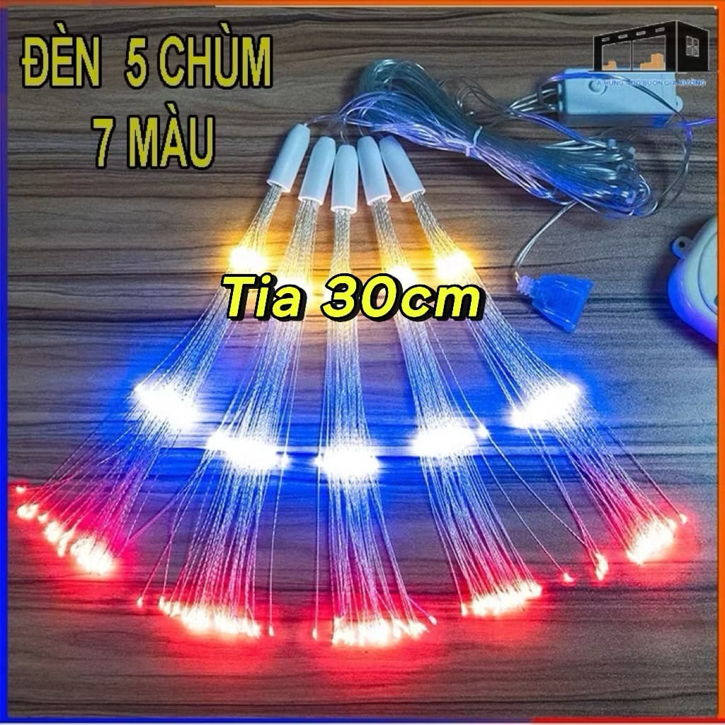 Đèn nháy pháo hoa chống nước 300 led (5 bông/bộ sải cánh dài 30cm)