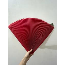 Quạt giấy đỏ gấp sẵn, quạt giấy đỏ kích thước xoè 60cm, xoè 1m2 6