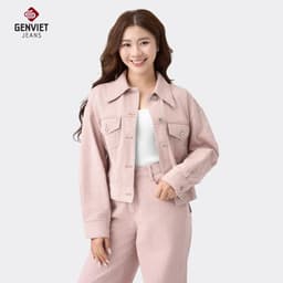 Áo Khoác Croptop Dài tay Nữ GENVIET JEANS Chất Liệu Denim  9086 2