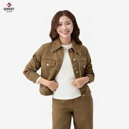 Áo Khoác Croptop Dài tay Nữ GENVIET JEANS Chất Liệu Denim  9086 4