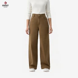 Quần Dài Jeans Nữ GENVIET JEANS Dáng Suông Vừa Cạp Cao Đi Làm, Đi Chơi 9087 3
