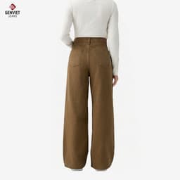 Quần Dài Jeans Nữ GENVIET JEANS Dáng Suông Vừa Cạp Cao Đi Làm, Đi Chơi 9087 4