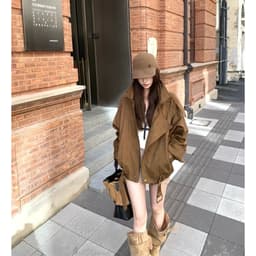 [Đặt trước] 𝐍𝐚𝐢𝐢.𝐨𝐫𝐝𝐞𝐫 | Áo khoác nữ da lộn nâu cà phê vintage, phong cách cá tính, dễ phối đồ - N390 3