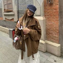 [Đặt trước] 𝐍𝐚𝐢𝐢.𝐨𝐫𝐝𝐞𝐫 | Áo khoác nữ da lộn nâu cà phê vintage, phong cách cá tính, dễ phối đồ - N390 6