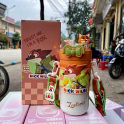 Ly giữ nhiệt Zootopia Judy Nick Love, ly nước có ống hút dung tích lớn cho nam và nữ giữ nhiệt nóng lạnh đủ hình 9
