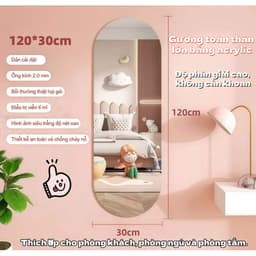 Gương tường tự dính 40-60CM Gương tường Acrylic Gương mềm dán tường Gương dán 4