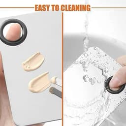 Khay trộn nền, Dụng cụ trang điểm mix kem nền, pha son đa năng bằng thép chống gỉ kèm que trộn 3