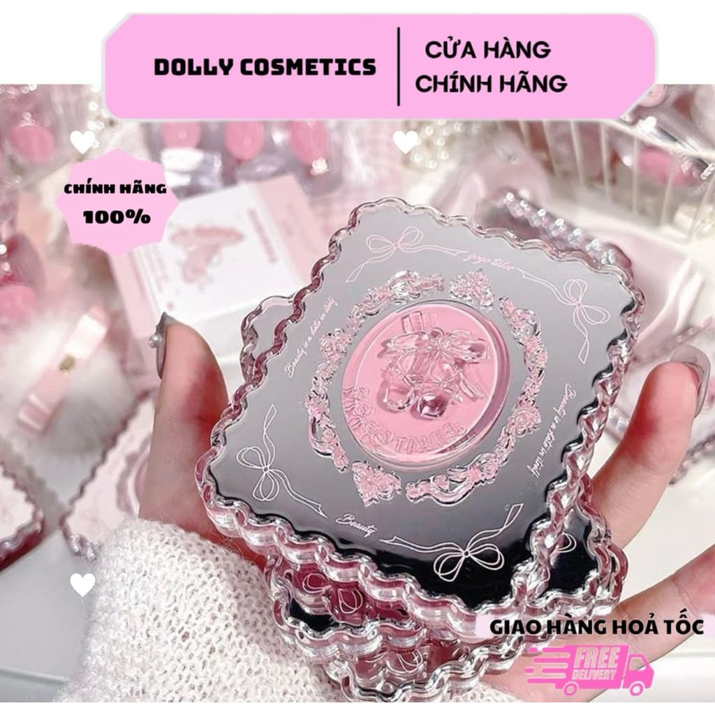 GOGOTALES Bảng Phấn Mắt, Phấn Má GogoTales 6 Ô Vỏ Hồng Ballet Coquette Sweet Pink Ballet Soft phong cách Hàn Quốc GT773