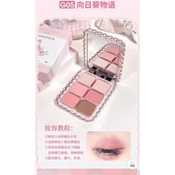 GOGOTALES Bảng Phấn Mắt, Phấn Má GogoTales 6 Ô Vỏ Hồng Ballet Coquette Sweet Pink Ballet Soft phong cách Hàn Quốc GT773 6