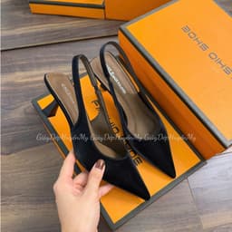 [ Giày Dép Huyền My ] Giày cao gót 5P mũi nhọn chất nhung mịn mềm lì nhẹ hàng cao cấp full hộp - TT001 3