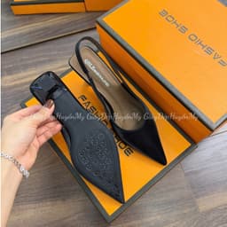 [ Giày Dép Huyền My ] Giày cao gót 5P mũi nhọn chất nhung mịn mềm lì nhẹ hàng cao cấp full hộp - TT001 5