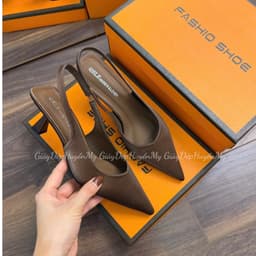 [ Giày Dép Huyền My ] Giày cao gót 5P mũi nhọn chất nhung mịn mềm lì nhẹ hàng cao cấp full hộp - TT001 8