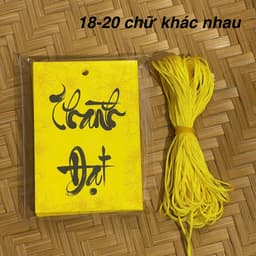 Xấp thẻ giấy đỏ chữ thư pháp MAY MẮN TÀI LỘC decor cành khô, treo trang trí ĐÀO MAI 4
