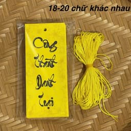 Xấp thẻ giấy đỏ chữ thư pháp MAY MẮN TÀI LỘC decor cành khô, treo trang trí ĐÀO MAI 6