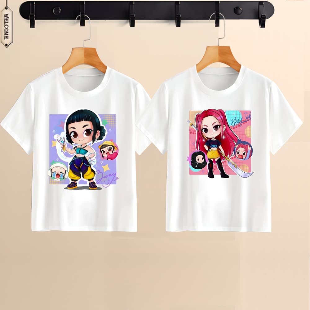 Áo Thun Hoạt Hình Huntrix KPop Demon Hunters Dễ Thương Nhiều Mẫu Đủ Size Từ 10kg
