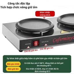 Bếp hâm cafe,bếp đun nóng giữ nhiệt cafe thương hiệu CAFERMINY POT và binh hâm cafe inox cao cấp 3