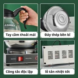 Bếp hâm cafe,bếp đun nóng giữ nhiệt cafe thương hiệu CAFERMINY POT và binh hâm cafe inox cao cấp 2