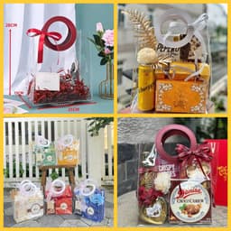 Túi QUAI DA trong suốt hình vuông tay cầm  đa dạng 2