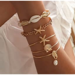 Bộ 5 Vòng Tay Lắc Tay Phong Cách Bohemian - Quà Tặng Vibe Ocean Charm, Set Hạt Cườm Handmade Độc Đáo 2