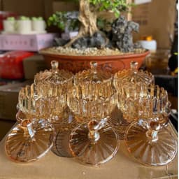 Hũ Đựng Mứt Tết Bánh Kẹo Chất Liệu Thủy Tinh Pha Lê Sang Trọng Dung Tích 300ML 1