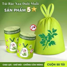 Túi Rác Có Dây Rút Hương Chanh Xả 50 Cuộn Chống Rò Rỉ Chịu Lực Tốt Khử Mùi Đuổi Muỗi Côn Trùng Tiện Lợi 5