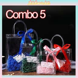 Combo 10💕💕💕Túi nhựa PVC, túi xách mua sắm, đựng quà tặng trong suốt có nhiều kích thước lựa chọn 1