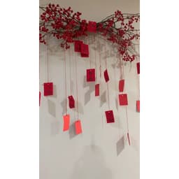Xấp thẻ giấy đỏ chữ thư pháp MAY MẮN TÀI LỘC decor cành khô, treo trang trí ĐÀO MAI 9