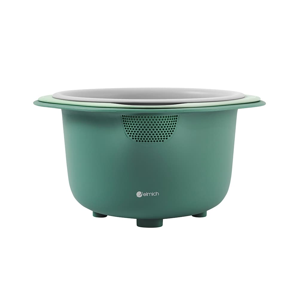 Bộ 3 Tô Trộn Và Rổ Elmich EL0749 Hàng Chính Hãng, Nhựa PP Cao Cấp, Lỗ Thoát Nước Đa Dạng - JoyMall