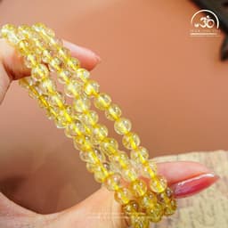 Ngọc Đan Tâm - Chuỗi Vòng Tay Thạch Anh Tóc Vàng 5mm 6A - Mệnh Kim và Mệnh Thổ 6