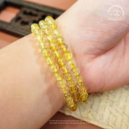Ngọc Đan Tâm - Chuỗi Vòng Tay Thạch Anh Tóc Vàng 5mm 6A - Mệnh Kim và Mệnh Thổ 5