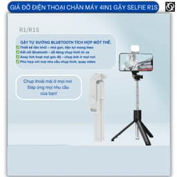 Gậy Selfie Tripod R1SL Cao 1m7 Có Đèn LED & Điều Khiển Từ Xa – Chân Đế Vững Chắc, Xoay 360° 3