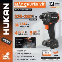Thân máy chuyên vít búa cải tiến HUKAN G1-S230sive, Lực siết 230-260Nm MAX, 4 tốc độ, 4 chế độ 1
