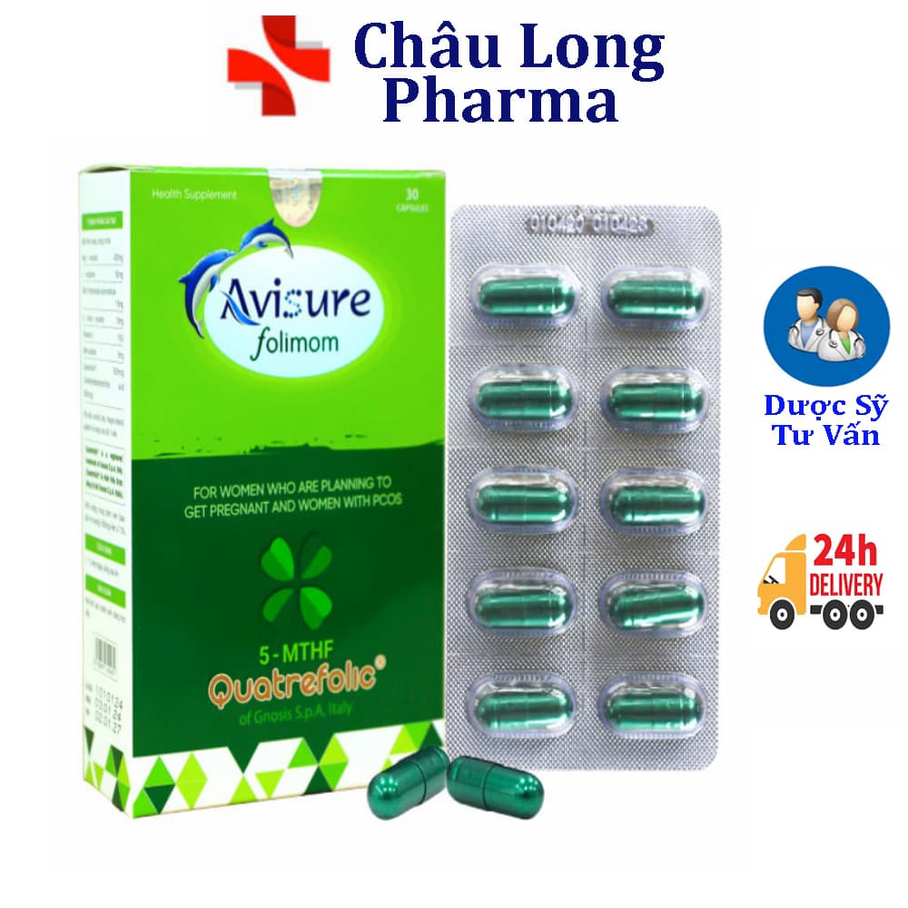 Avisure Folimom 30 viên – Dùng cho phụ nữ dự định mang thai và phụ nữ bị buồng trứng đa nang
