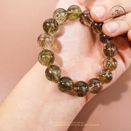 Ngọc Đan Tâm - Vòng Tay Thạch Anh Tóc Xanh 12mm 6A - Mệnh Mộc & Mệnh Hoả 2