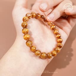 Ngọc Đan Tâm - Vòng Tay Tóc Nâu Đồng Trục VVIP 8mm - Mệnh Thổ & Mệnh Kim 4
