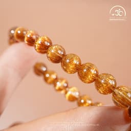 Ngọc Đan Tâm - Vòng Tay Tóc Nâu Đồng Trục VVIP 8mm - Mệnh Thổ & Mệnh Kim 5