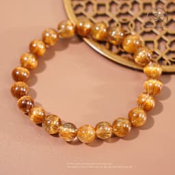 Ngọc Đan Tâm - Vòng Tay Tóc Nâu Đồng Trục VVIP 8mm - Mệnh Thổ & Mệnh Kim 2