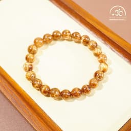 Ngọc Đan Tâm - Vòng Tay Tóc Nâu Đồng Trục VVIP 8mm - Mệnh Thổ & Mệnh Kim 6