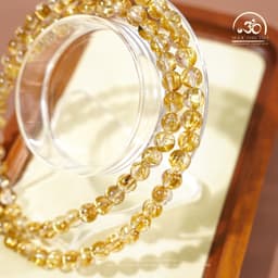 Ngọc Đan Tâm - Chuỗi Thạch Anh Tóc Vàng Đồng Trục VVip 6mm - Mệnh Thổ & Mệnh Kim 3
