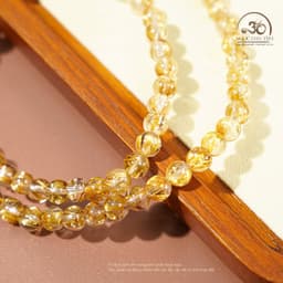 Ngọc Đan Tâm - Chuỗi Thạch Anh Tóc Vàng Đồng Trục VVip 6mm - Mệnh Thổ & Mệnh Kim 9