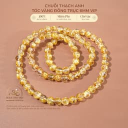 Ngọc Đan Tâm - Chuỗi Thạch Anh Tóc Vàng Đồng Trục VVip 6mm - Mệnh Thổ & Mệnh Kim 1