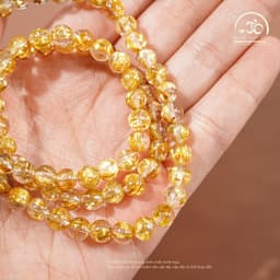 Ngọc Đan Tâm - Chuỗi Thạch Anh Tóc Vàng Đồng Trục VVip 6mm - Mệnh Thổ & Mệnh Kim 7