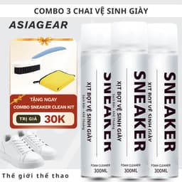 [Combo] Xịt Bọt Tuyết Làm Sạch Giày Sneaker–Tẩy Trắng Siêu Nhanh,Đánh Bay Vết Bẩn, An Toàn Da Giày 1