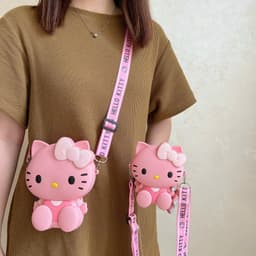 [Lớn, vừa điện thoại] Túi xách silicon pop it Hello kitty đeo chéo đựng lì xì, điện thoại thời trang 2