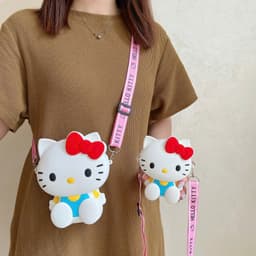 [Lớn, vừa điện thoại] Túi xách silicon pop it Hello kitty đeo chéo đựng lì xì, điện thoại thời trang 3